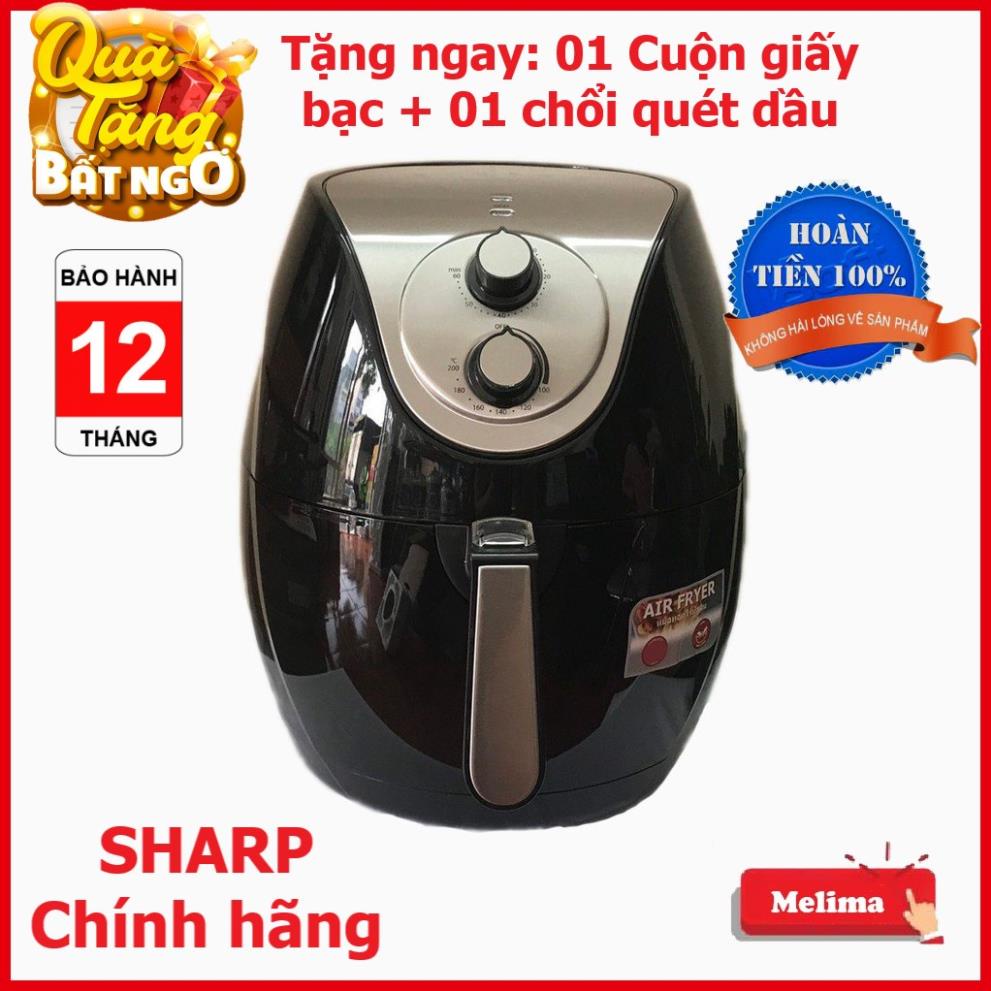 Nồi chiên Không dầu 7L, 8.5L KS-85 Sharp [BẢO HÀNH 12 THÁNG] Công nghệ chân không, an toàn và dễ dàng vệ sinh, Melima