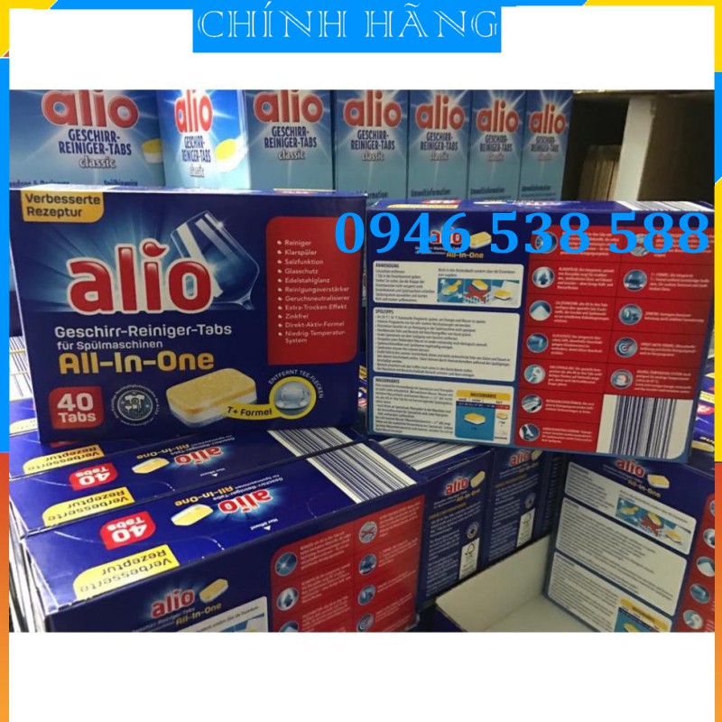 Combo 3 gói Viên rửa bát tổng hợp Alio All in one 40v (120v)