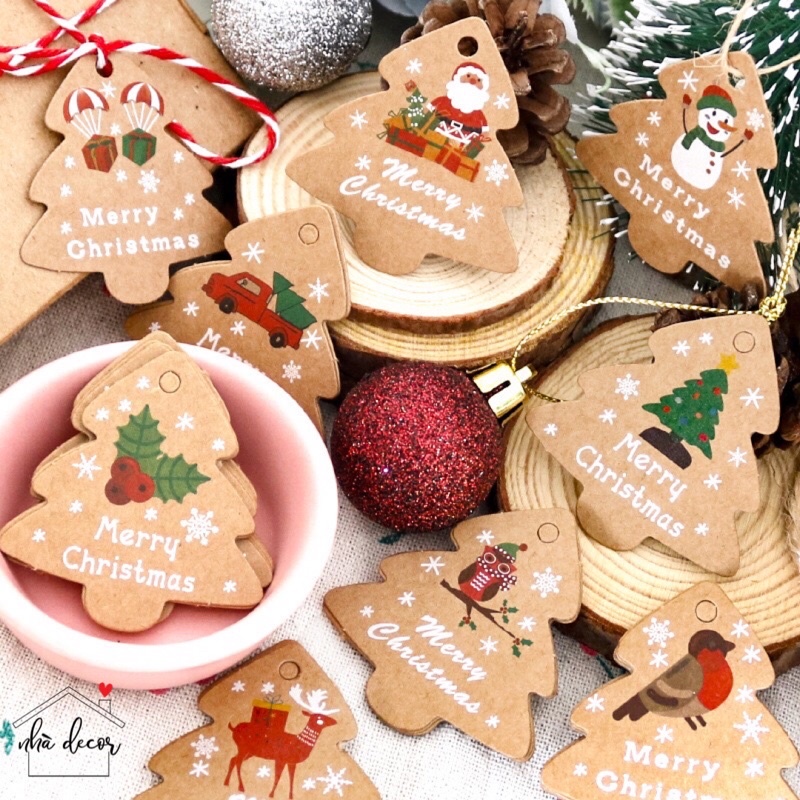 Thiệp chúc mừng Giáng sinh gift tag nhiều mẫu cực xinh