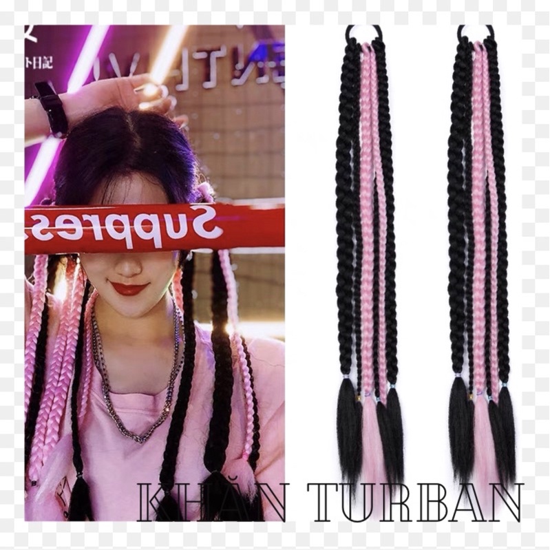 Tóc giả tết con rết xinh phong cách đường phố