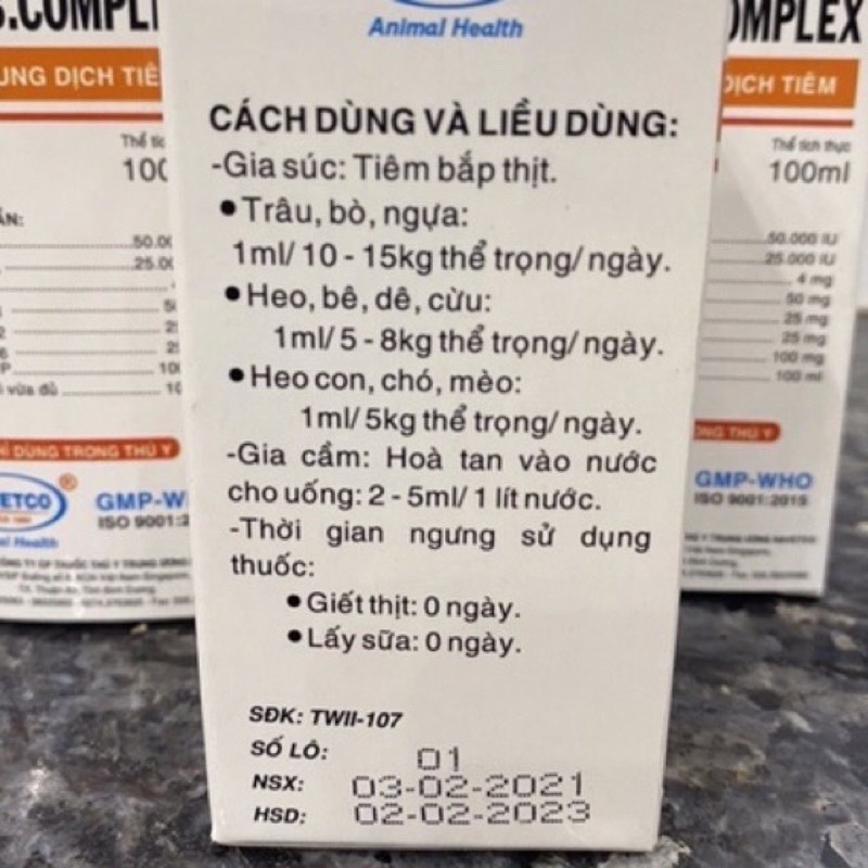 1 lọ ADE B.COMPLEX dùng cho chó mèo