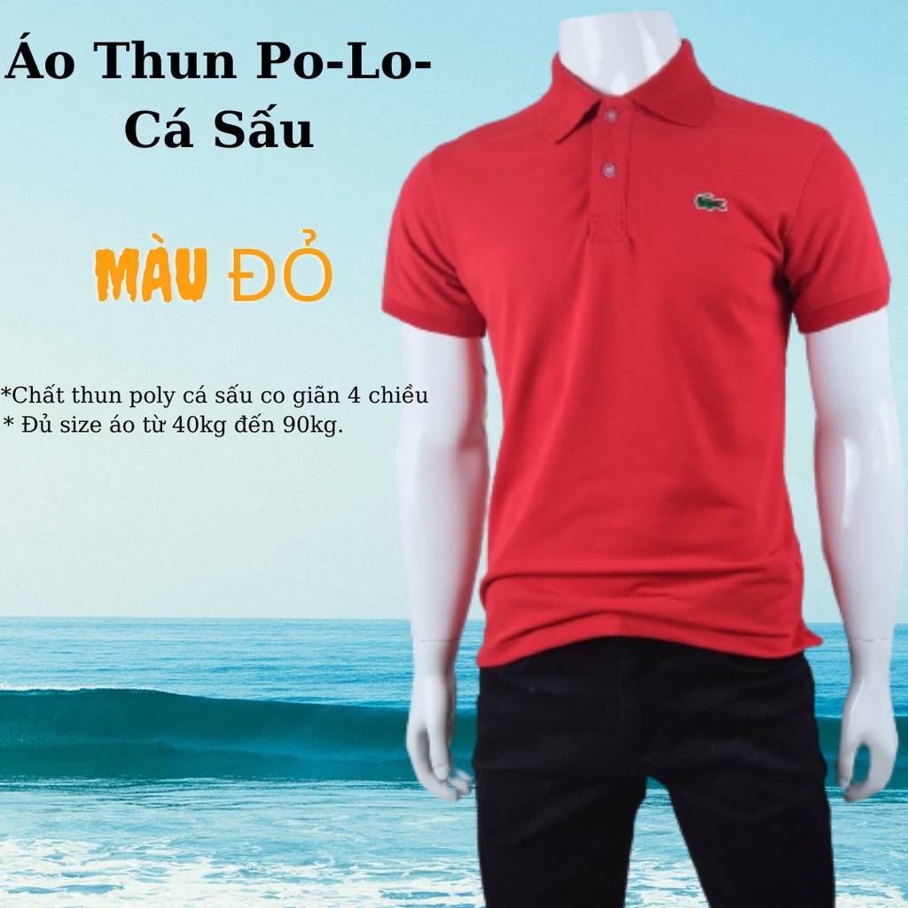 Áo Thun Nam Áo Thun Polo trơn vải Cá Sấu cổ bẻ tay ngắn sang trọng