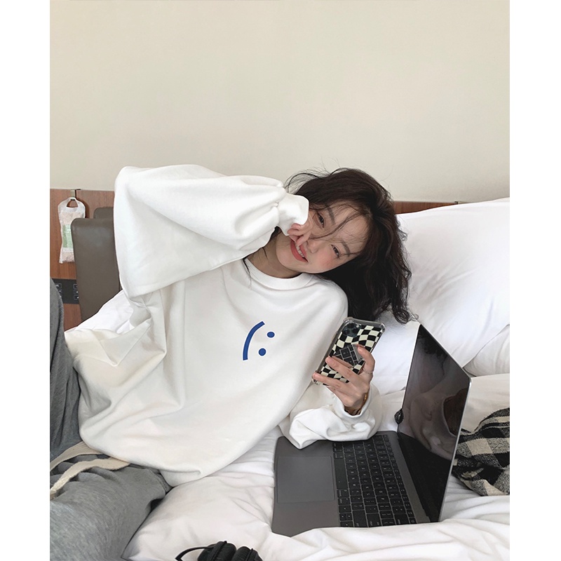 Áo Sweater Tay Dài Cổ Tròn In Họa Tiết Phong Cách Hàn Quốc Thời Trang Xuân Thu Cho Nữ | BigBuy360 - bigbuy360.vn