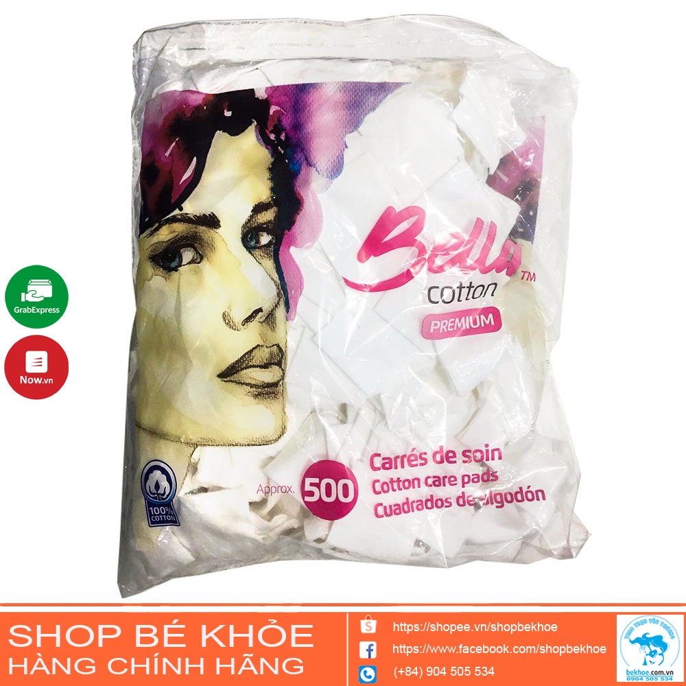 Bông tẩy trang Bella Cotton Premium 500 miếng