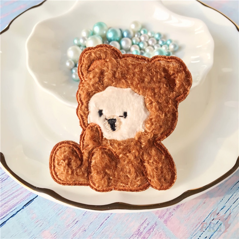 1 miếng dán ủi quần áo hình gấu/thỏ/thỏ/thỏ hoạt hình dễ thương DIY