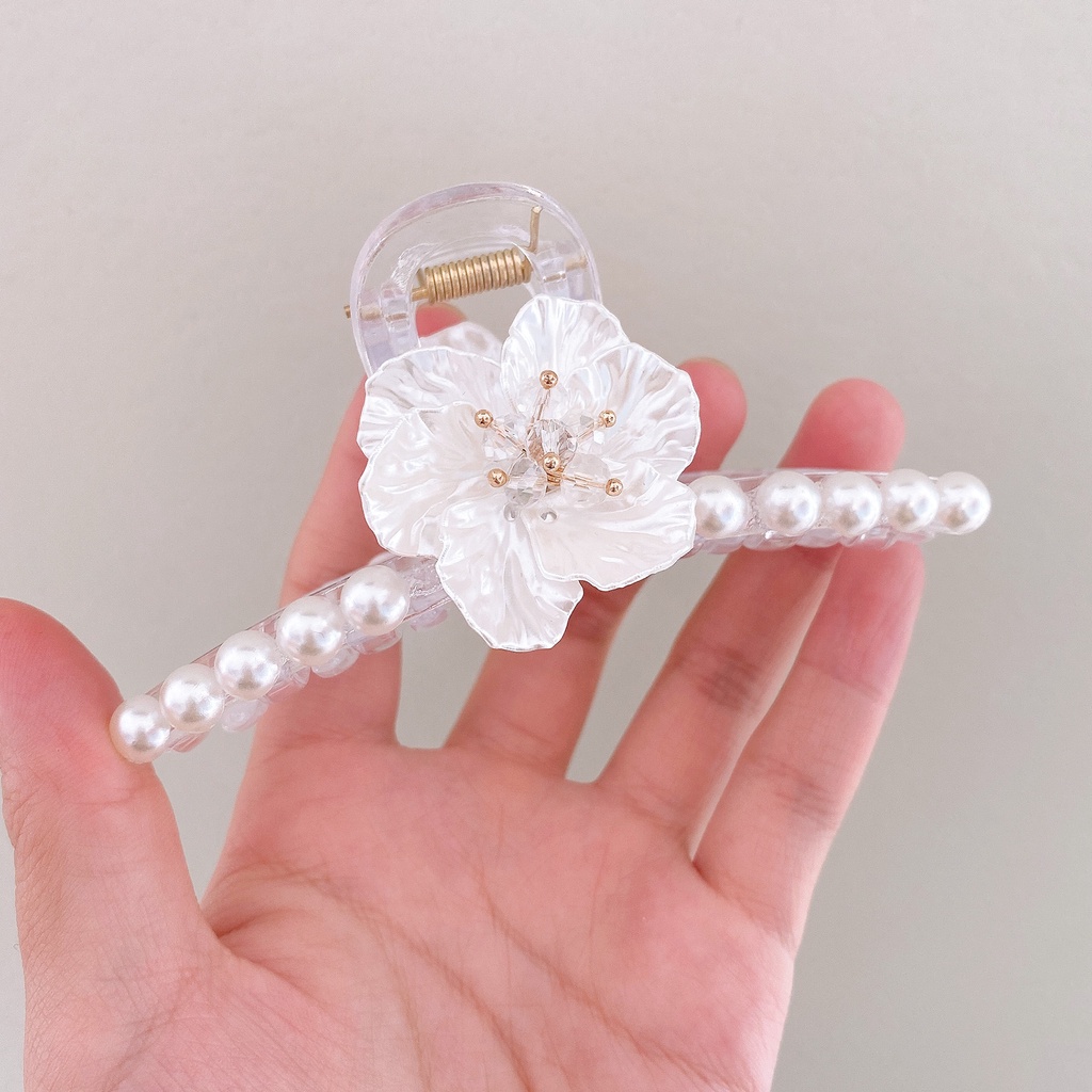 Kẹp Tóc Hình Bông Hoa Đính Ngọc Trai Giả Xinh Xắn Thời Trang 2022