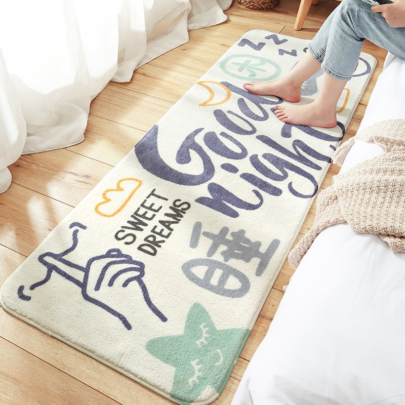 Thảm phòng ngủ cao cấp, thảm decor trang trí phòng sợi lông cừu siêu dày - Hàng Nhập Khẩu