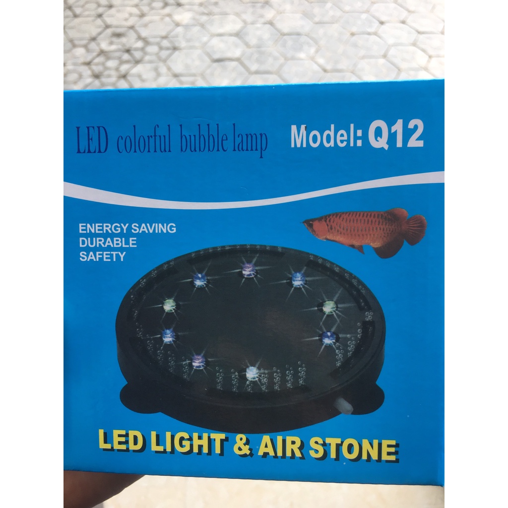 Đĩa sủi OXY  Q12sủi oxy vừa có đèn led đổi màu  dùng cho bể cá cảnh.