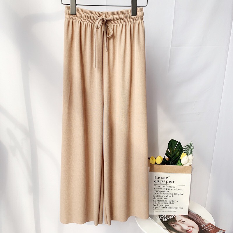 Quần ống rộng culottes vải tăm 95cm