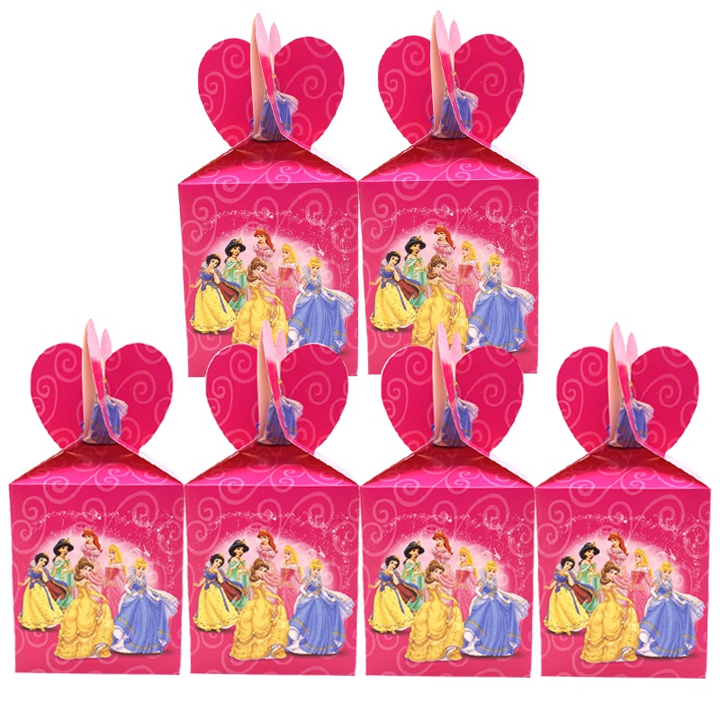 Set 6 Hộp Giấy Đựng Kẹo Hình Công Chúa Hoạt Hình Frozen 2