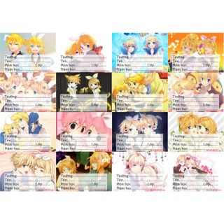 Nhãn vở anime vocaloid rinlen 1 bảng 16 nhãn