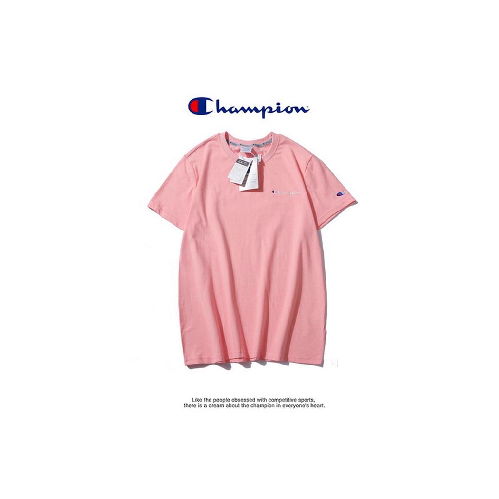 Áo thun cotton cổ tròn ngắn tay thêu chữ champion mẫu 02