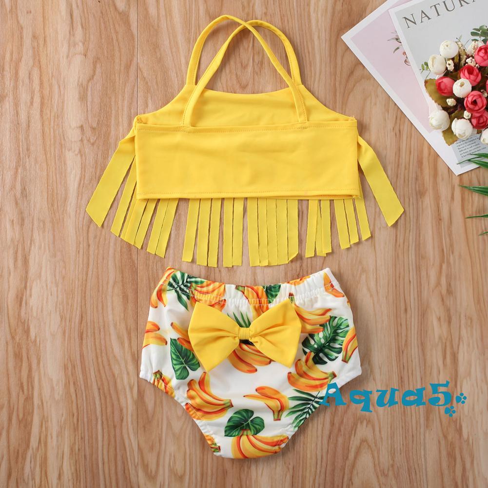 Bộ bikini hai mảnh họa tiết trái chuối xinh xắn cho bé