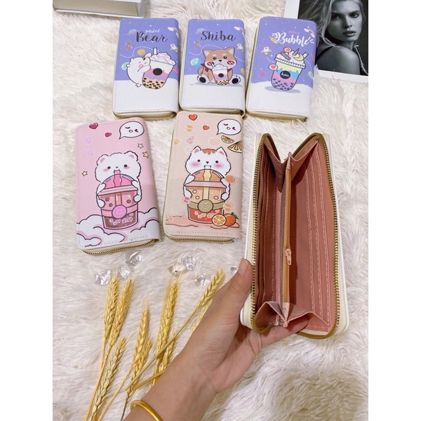 VÍ DÀI PET TRÀ SỮA - GẤU LINE - GẤU LOTSO