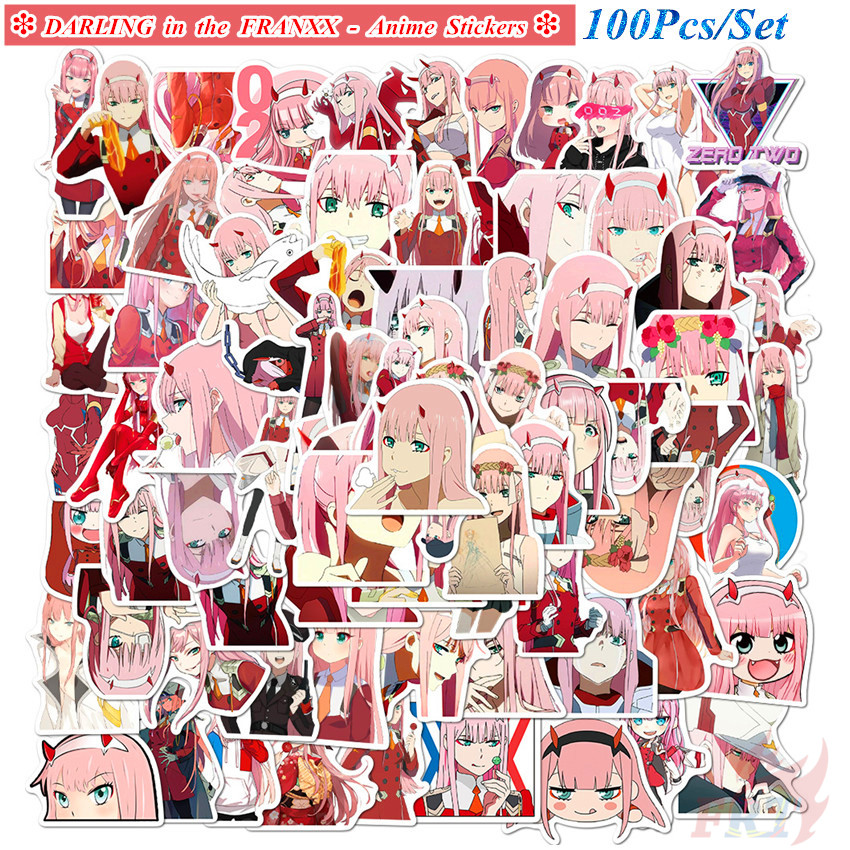 100Pcs/Set ❉ DARLING in the FRANXX Series A - Anime Stickers ❉ Zero Two Waterproof DIY Decals Doodle Stickers