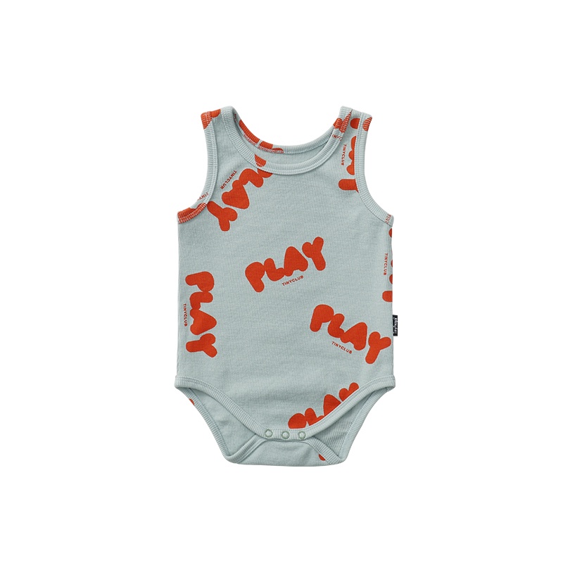 Bộ Áo Liền Quần Sát Nách Vải Cotton Màu Trơn In Họa Tiết Thời Trang Cho Bé Trai Và Gái