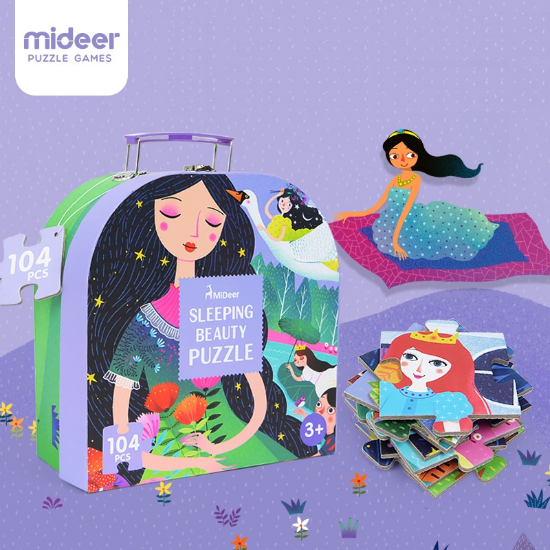 MIDEER - Bộ Ghép Hình (Puzzle) Vali 104 Mảnh Sleepping Beauty -  Nàng Công Chúa Ngủ Trong Rừng