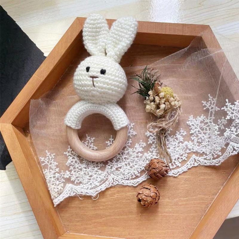 Đồ Chơi Lục Lạc Hình Thỏ Đan Móc haha Bằng Vải Lục Lạc Trang Trí Với Cuộc Gọi Tương Tác BB Cho Trẻ Sơ Sinh