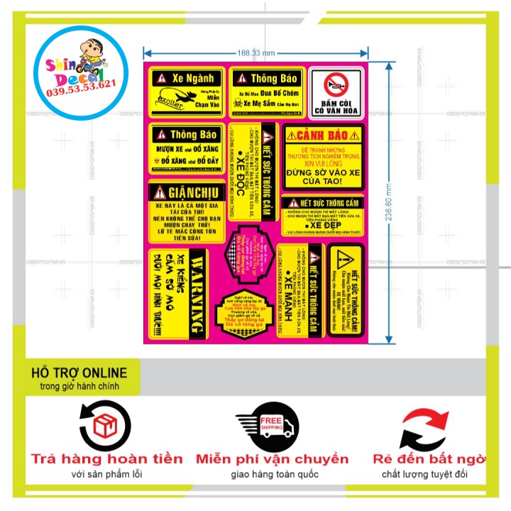 LOGO STICKER CẢNH BÁO M46 - SHINDECAL2