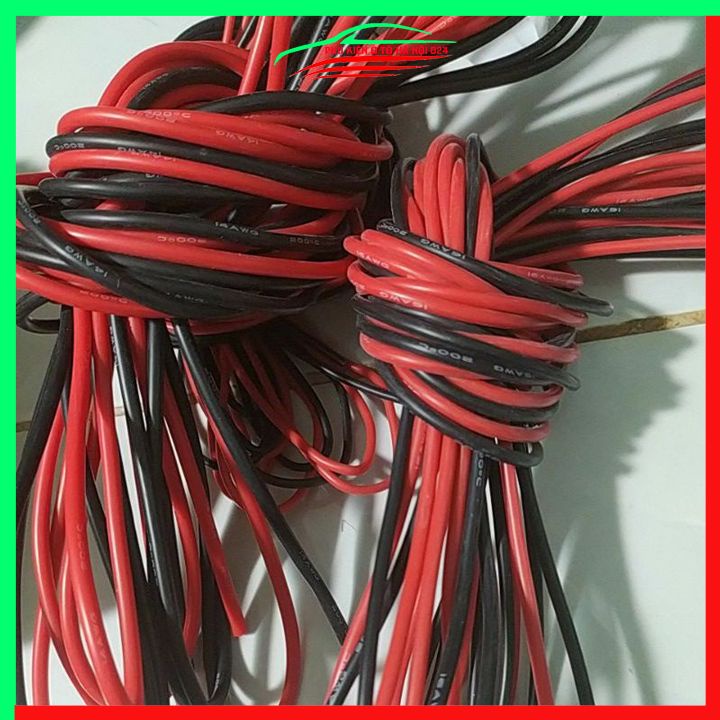 Cuộn 100 mét dây điện đôi đen đỏ đủ loại 18AWG đến 26AWG