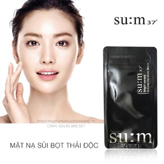 Xả hàng giá sỉ Combo Mặt nạ thải độc, kiểm soát bã nhờn, làm sạch sáng da Su:m37° Bright Award Bubble De Mask Black