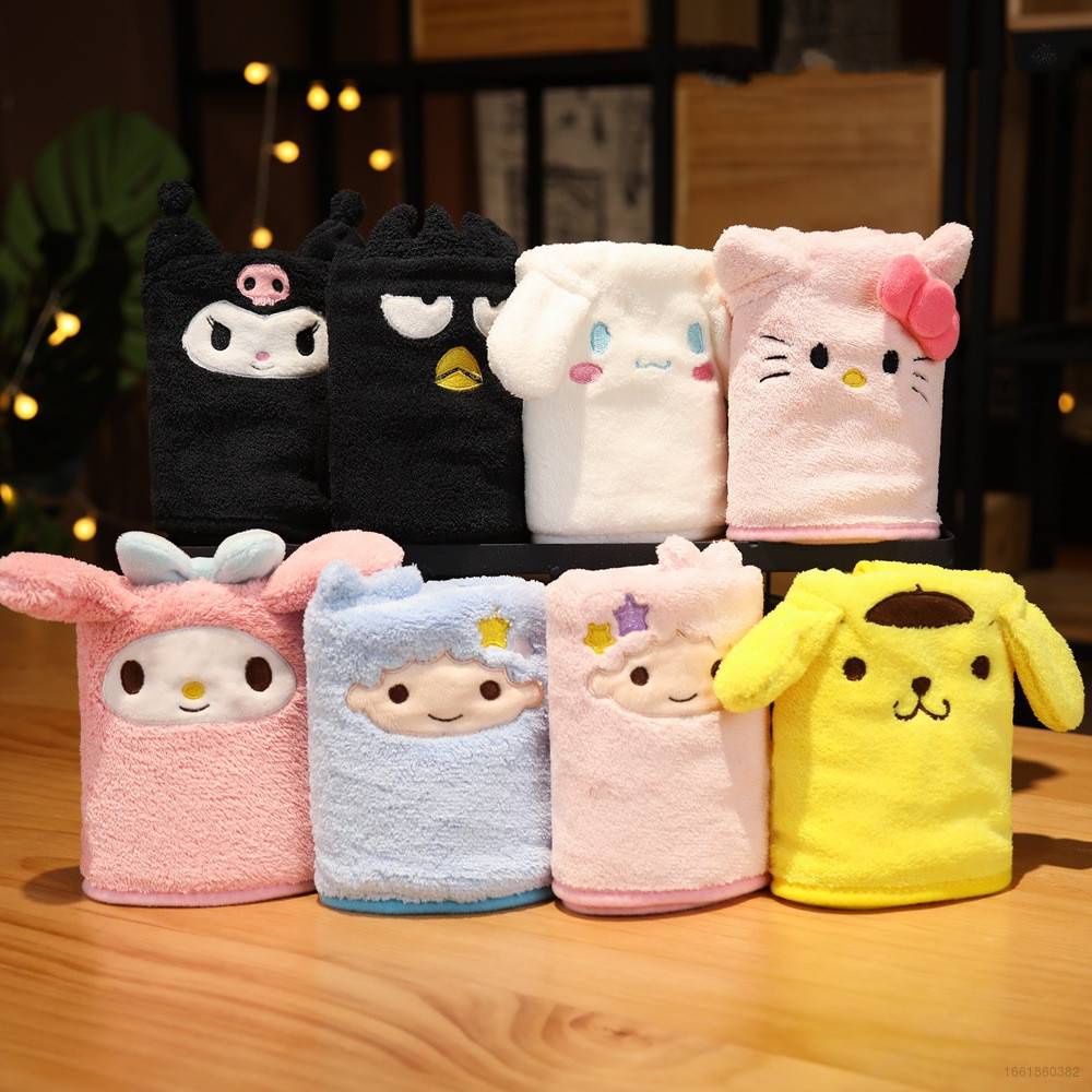 Jason Kuromi XO PomPomPurin Cinnamoroll Khăn Lau Mặt Bằng Nhung San Hô Dày Dặn Thấm Hút Tốt Họa Tiết Hoạt Hình Đáng Yêu