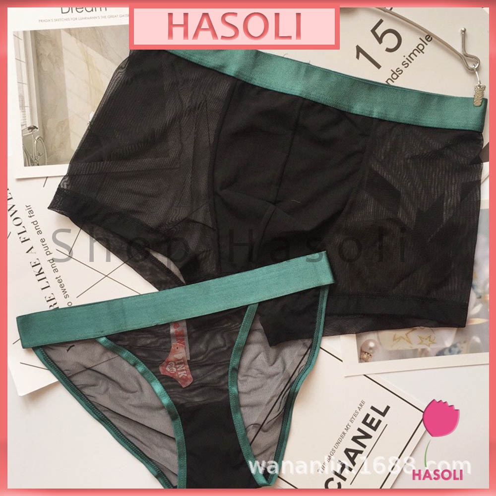 Quần Lót Cặp Nam Nữ - Quần Lót Đôi Lưới Xuyên Thấu Siêu Sexy ❤️ S83