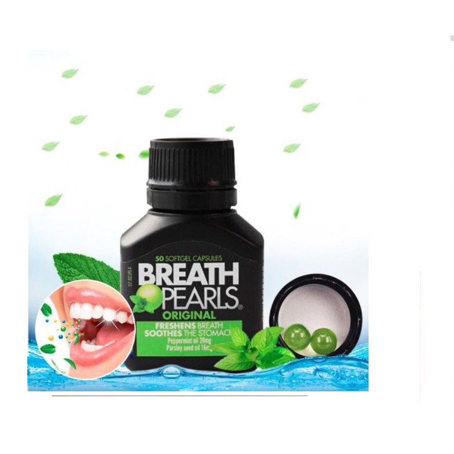 Viên Uống Thơm Miệng Breath Pearls - Úc 50 Viên