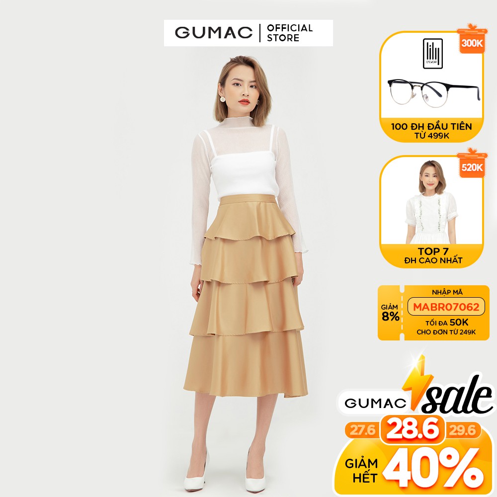 [Mã MABR07062 giảm 8% tối đa 50K đơn từ 249K] Áo kiểu nữ tay dài GUMAC AB591 [Không kèm áo trong]