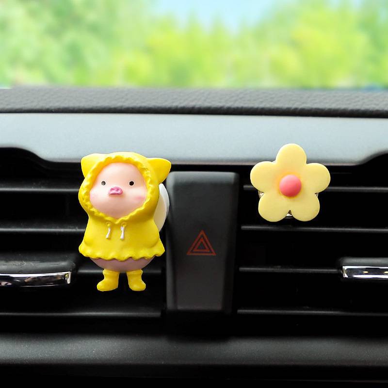 Sáp thơm xe hơi gắn cửa thông gió hình lợn Lulu dễ thương