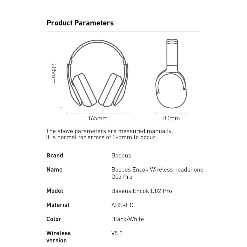 Tai nghe chụp tai bluetooth Encok D02 pro Stereo Bluetooth wireless hifi Surround Headphone