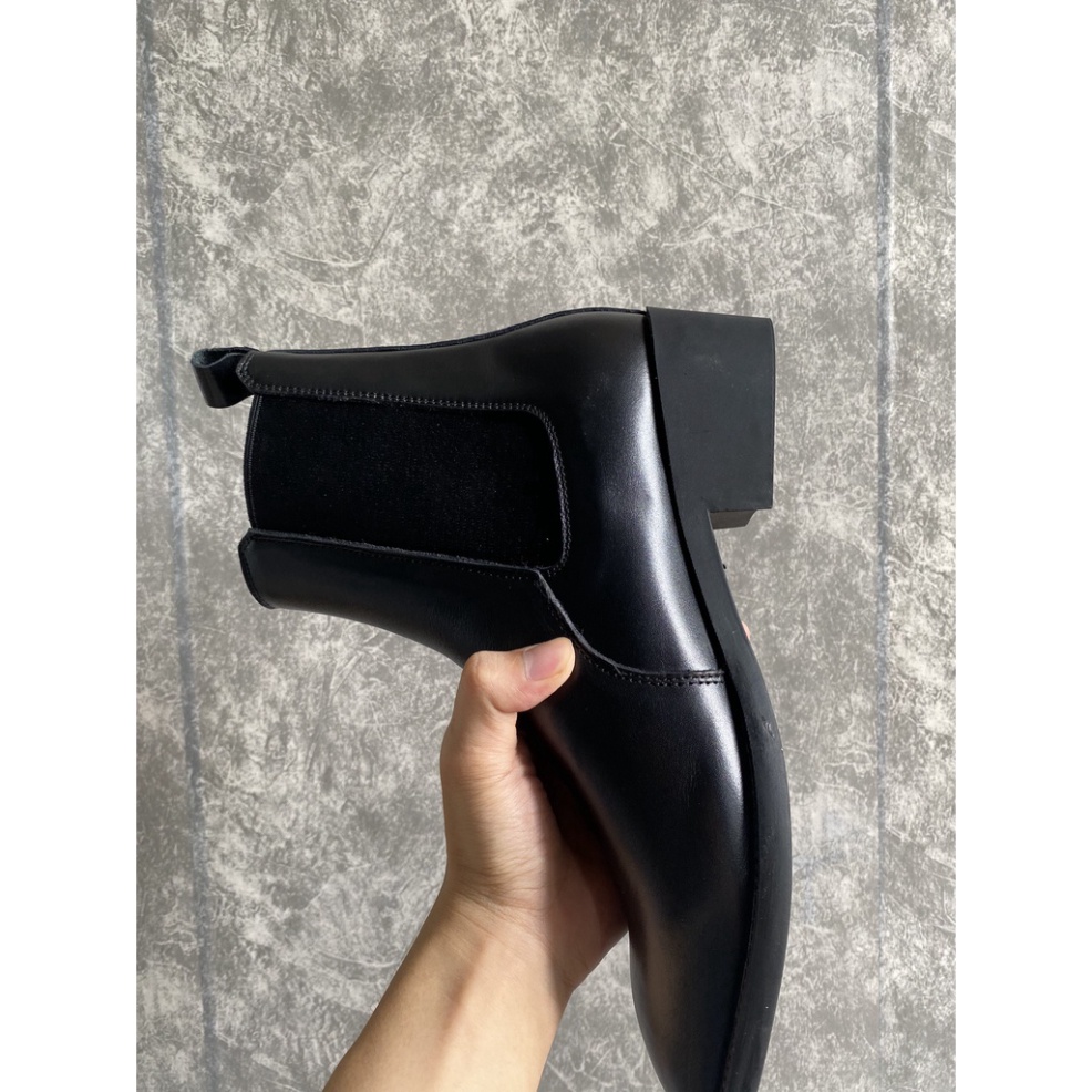 Giày thời trang nam Heels Chelsea Boots chất liệu da bò nguyên tấm đế cao su đúc nhiệt độn 4.5cm | BigBuy360 - bigbuy360.vn