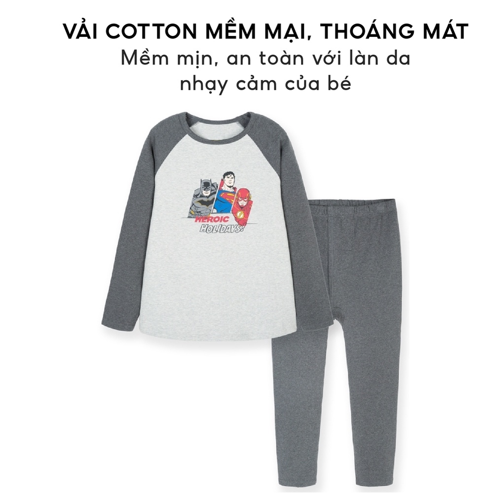 Bộ thun bé trai BabyloveGO quần áo dài tay cho bé trai bé gái size 10kg đến 35kg BD005