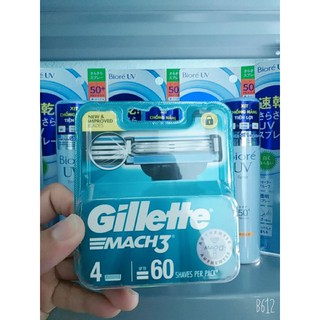 Lưỡi dao cạo râu Mach3 Basic Gillette gói 4 cái 1 mẫu mới