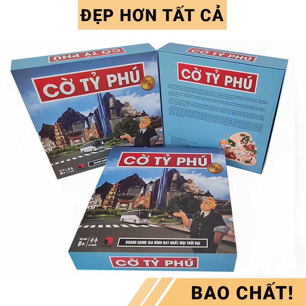 Bộ đồ chơi Cờ tỷ phú Monopoly Việt hóa cao cấp - Board game xây dựng trí tuệ sử dụng xúc xắc cho 2 - 6 người chơi