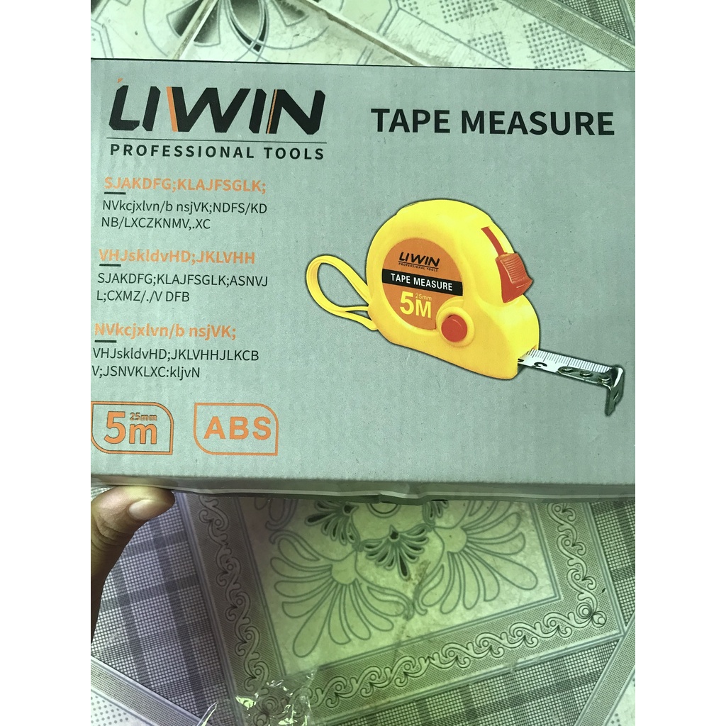 [Chính hãng] Thước kéo, Thước dây thép cao cấp 2 mặt Liwin 5M chống cuộn chống va đập bản 25mm - Loại tốt