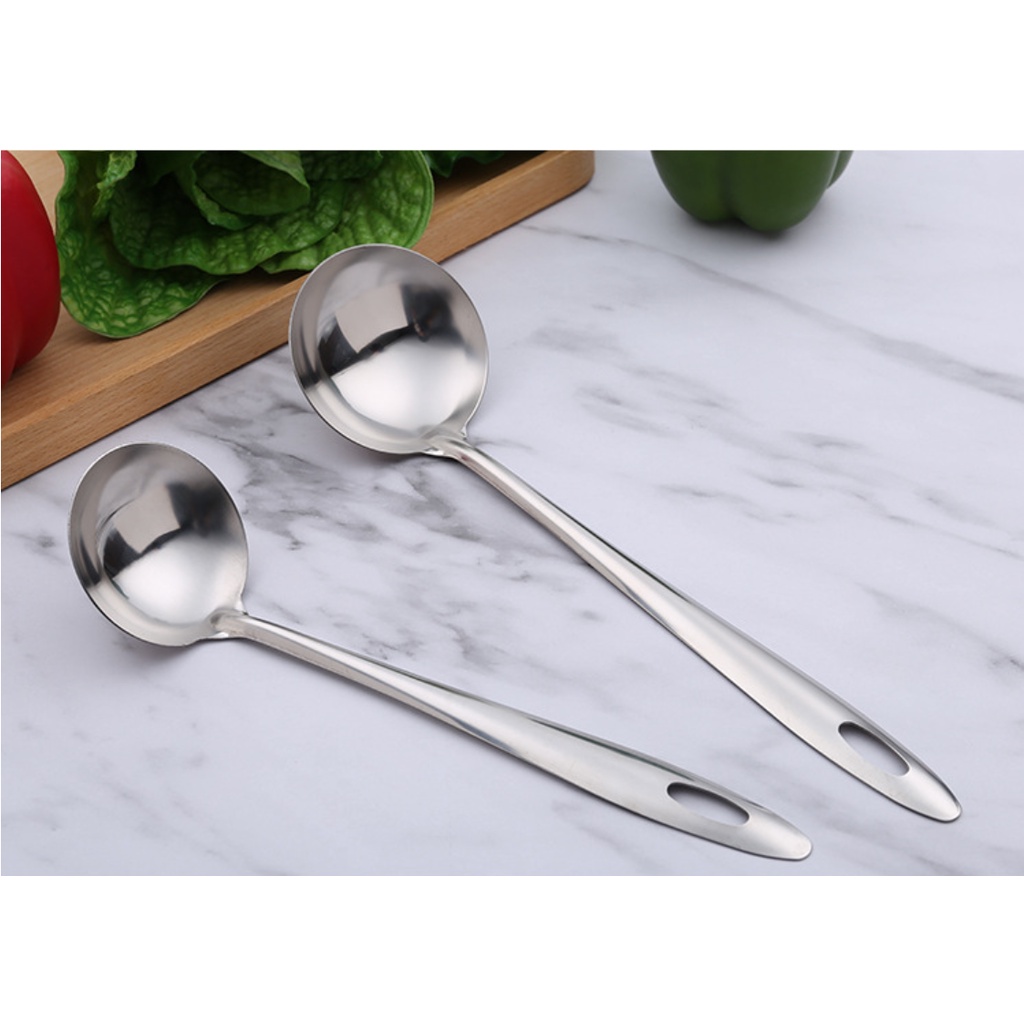 Mua Vá Múc Canh + Vá Lổ inox. Bộ Vá ăn lẩu inox. Muôi canh, Muôi lổ ...