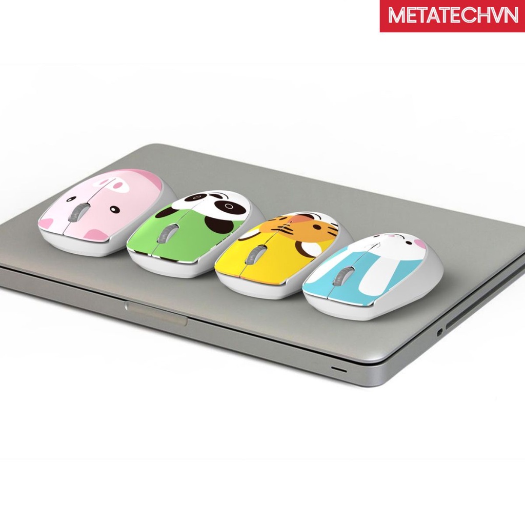 Chuột không dây V-T100 cao cấp cỡ nhỏ siêu nhẹ họa tiết hoạt hình siêu dễ thương kết nối nhanh ko giật lagg