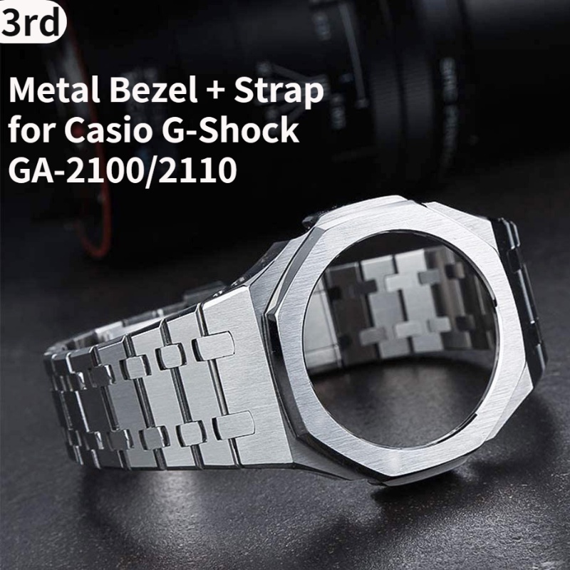 Khung Viền Kim Loại Không Gỉ Và Cao Su Cho Đồng Hồ Casio Mod GA2100 Modified 3rd Generation GA-2100 / 2110