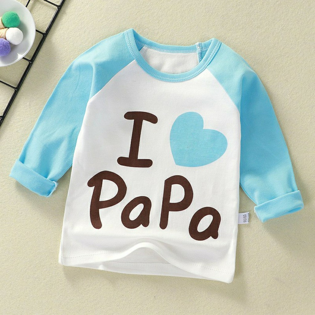 ÁO DÀI TAY RAGLAN CHO BÉ ILOVEMAMA ILOVEPAPA