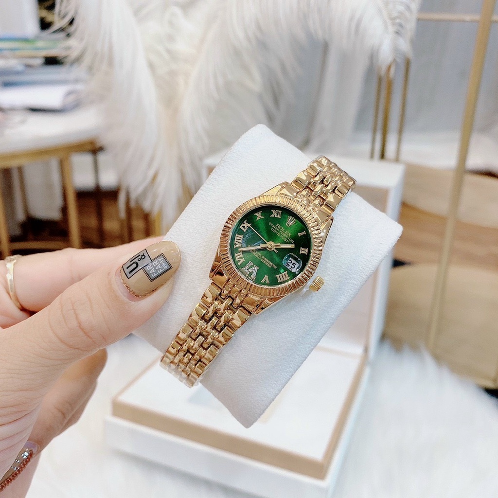 Đồng hồ nữ Rolex, dây thép không girm hàng full box, thẻ bảo hành 12 tháng - Dongho.rolex