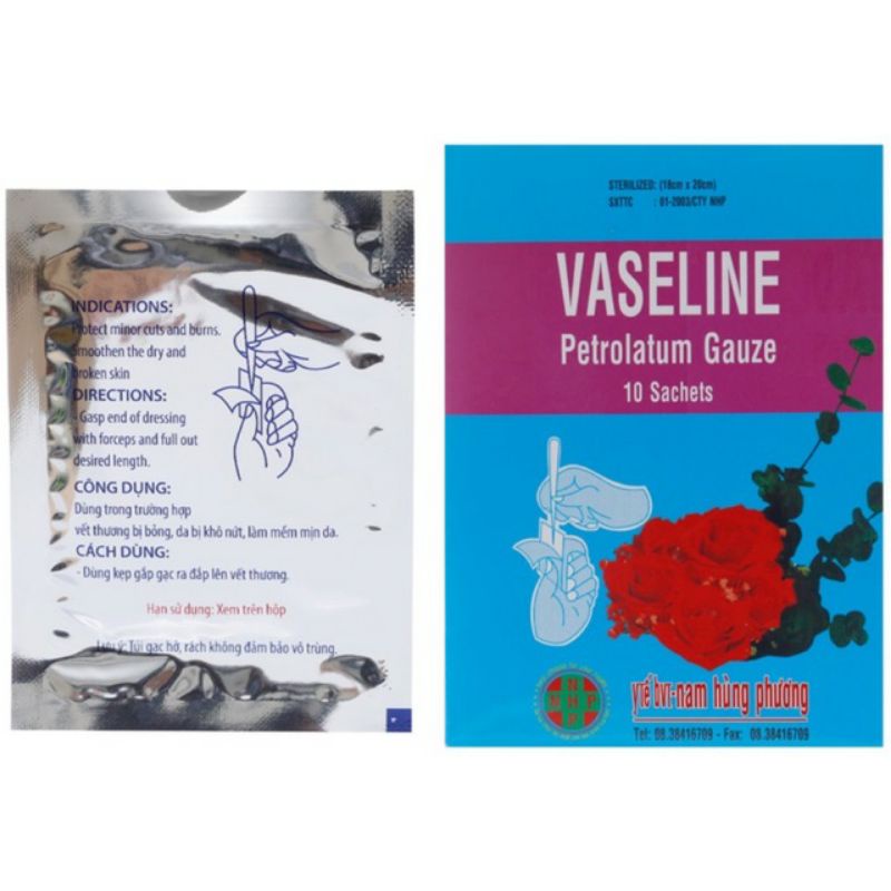 Gạc Vaselin _ đắp vết bỏng, vết thương chống dính