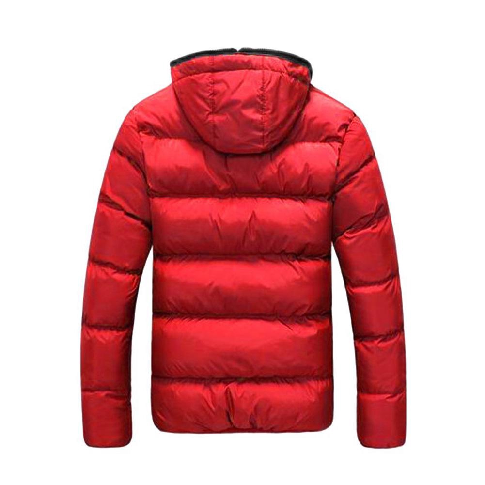 Simple Men Hooded Jacket Coat Winter Padded Warm Down Casual Thick Outwear