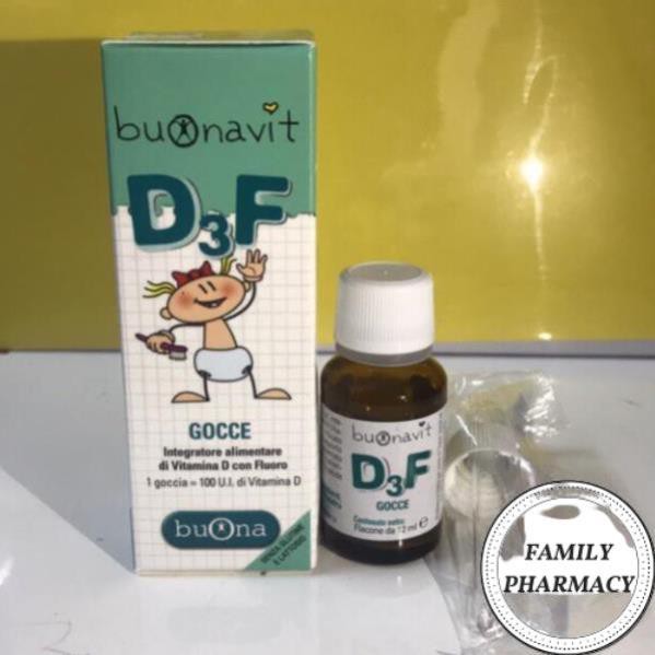 [CHÍNH HÃNG] Vitamin D và Flor Buonavit D3F, lọ 12ml