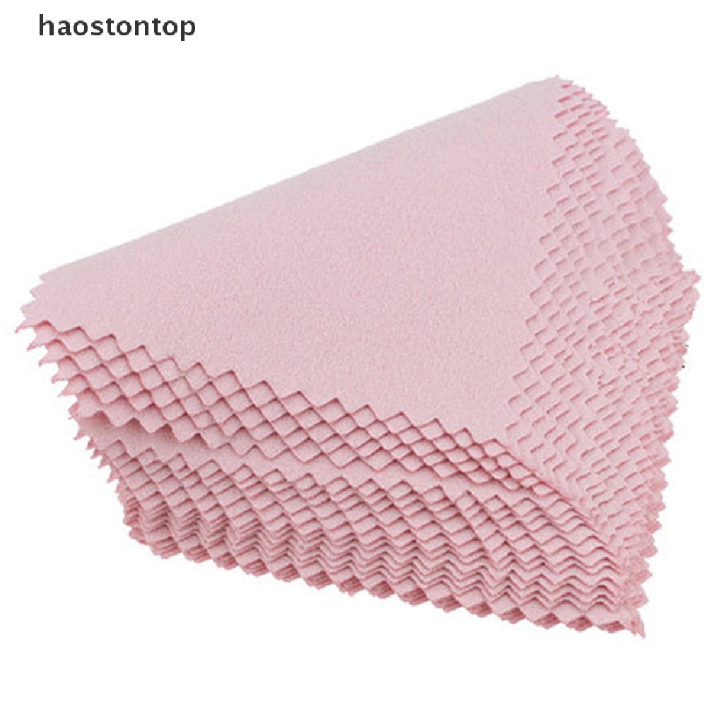 Set 50 khăn lau bằng vải làm sạch/ đánh bóng/ chống xỉn màu trang sức