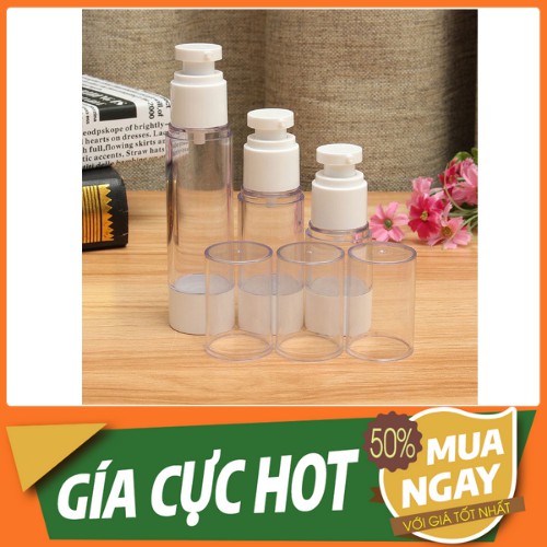 ❣️[Chai Lọ Hút Chân Không]❣️ Chai Nhựa Trong Suốt Nhấn Xịt Giọt Hút Chân Không 5ml/15ml/30ml/50ml Chiết Mỹ Phẩm