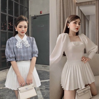 Chân Váy Xếp Li Lưng Cao Thời Trang Cao Cấp Freeship, Chân Váy Xoè Xếp Ly Phong Cách Cá Tính Thể Thao Siêu Xinh