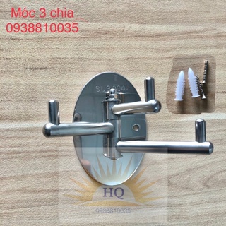 Móc áo 3 chia inox 304 kèm ốc vít