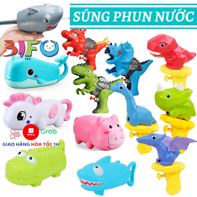 Đồ chơi súng phun nước cầm tay hình cá sấu, cá mập đáng yêu cho bé