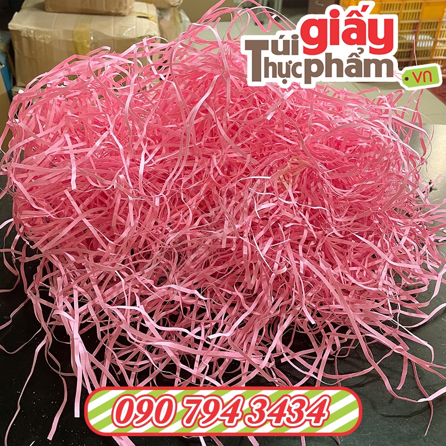 Giấy rơm 4 màu lót hộp quà sợi nhỏ 3mm - mịn - 1kg